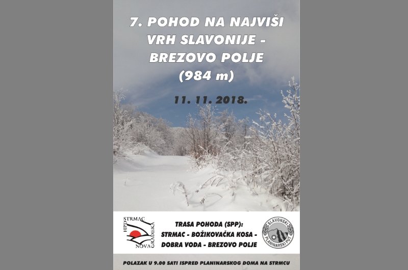 
 VII. pohod na vrh Slavonije - najava
